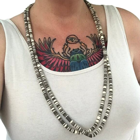 Vintage Tribal Style Beaded Double Strand Necklace - Picture 2 of 4